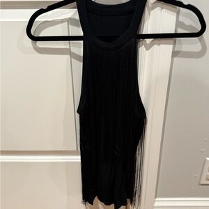 Black Fringe Tank Top